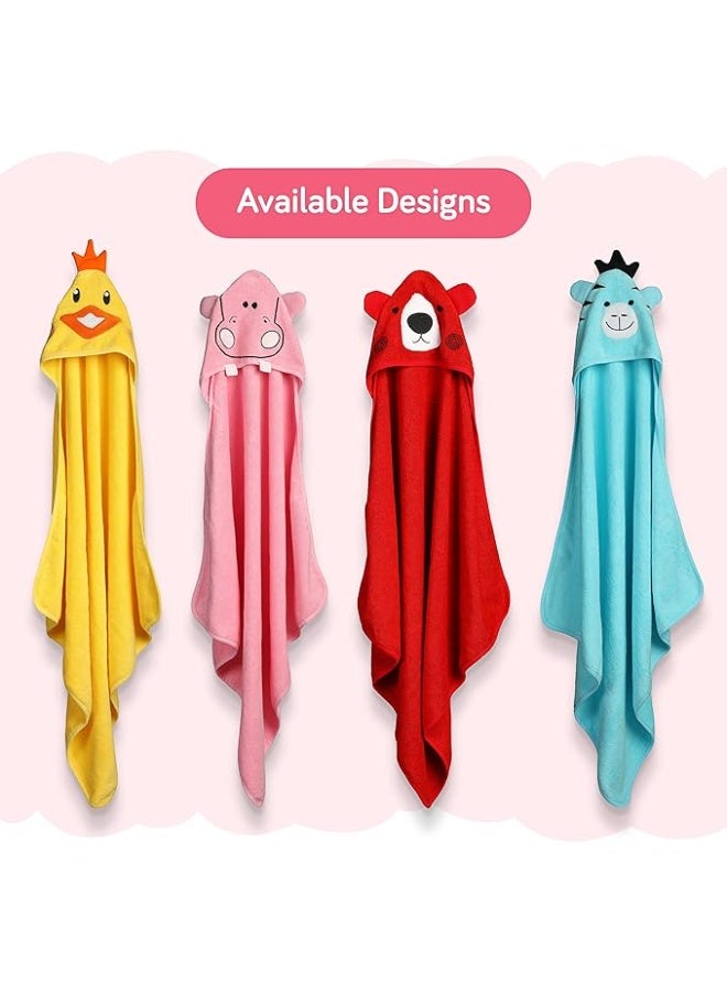 LuvLap Hooded Baby Bath Towel for New Born, Super Soft, Made with Super Soft and Highly Absorbent 100% Zero Twist Cotton, Can be Used for Baby Swaddling (Pink Hippo) - Image 4